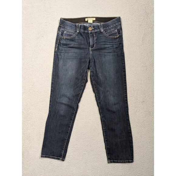 Democracy Ab Solution Cropped Jeans Womens 10 Dark Blue Stretch - Picture 1 of 13